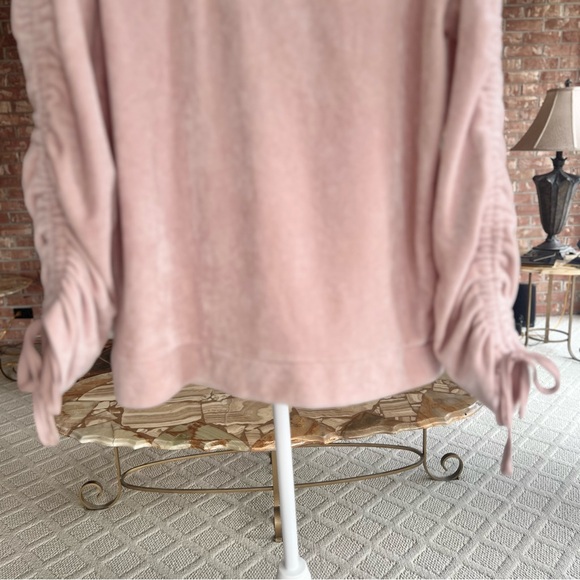 Vince Camuto Top Pink Velour Ruched Tie Sleeve M Chic Party Trendy - Picture 7 of 11